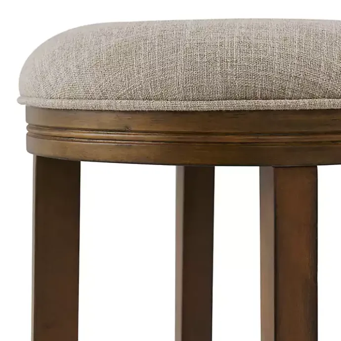 Clearance Kirklands Home Natural Linen and Wood Bar Stool Tan