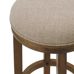 Clearance Kirklands Home Natural Linen and Wood Bar Stool Tan