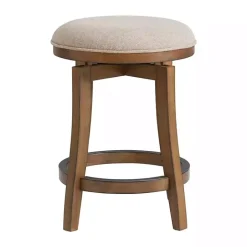 Sale Kirklands Home Natural Linen Barrel Base Swivel Counter Stool Tan