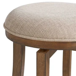 Sale Kirklands Home Natural Linen Barrel Base Swivel Counter Stool Tan