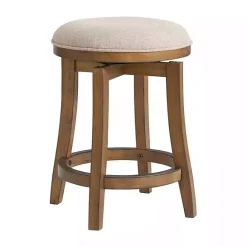 Hot Kirklands Home Natural Linen Barrel Base Swivel Counter Stool Set Tan