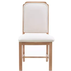 Clearance Kirklands Home Natural Linen Scalloped Dining Chairs, Set of 2 White