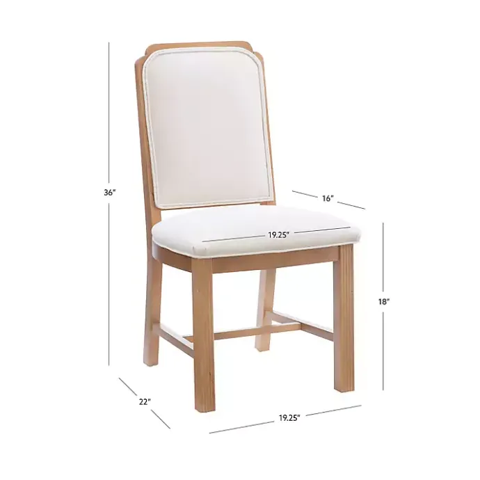 Clearance Kirklands Home Natural Linen Scalloped Dining Chairs, Set of 2 White