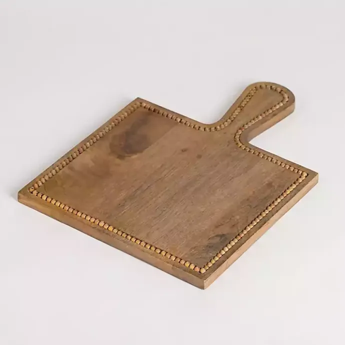 Kirklands Home Natural Mango Wood Beaded Serving Board Brown