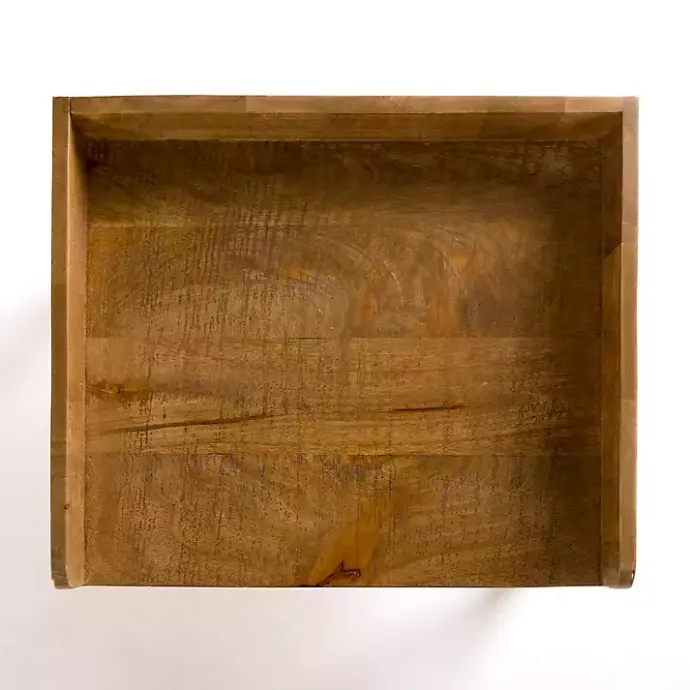 Sale Kirklands Home Natural Mango Wood Cubby Side Table Brown