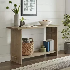 Hot Kirklands Home Natural Mango Wood Farmhouse Console