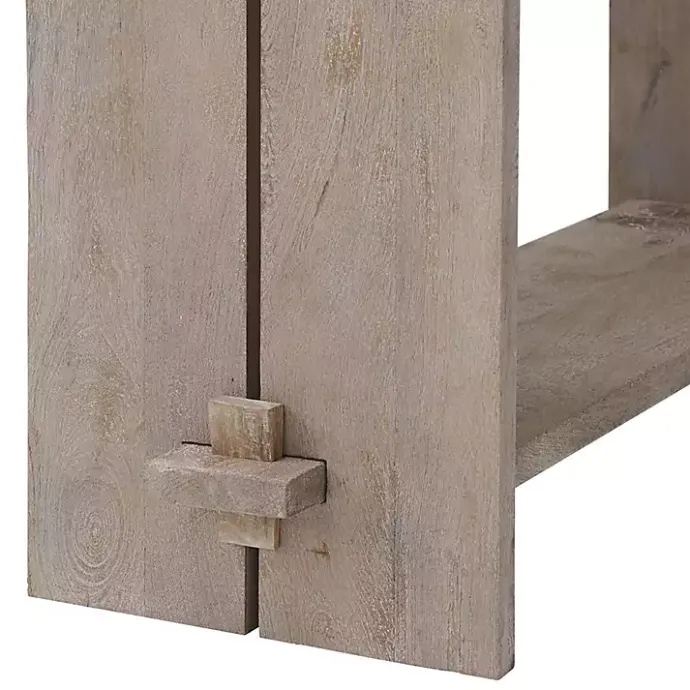 Hot Kirklands Home Natural Mango Wood Farmhouse Console