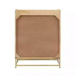 Best Kirklands Home Natural Marble Rattan Front Bar Cabinet