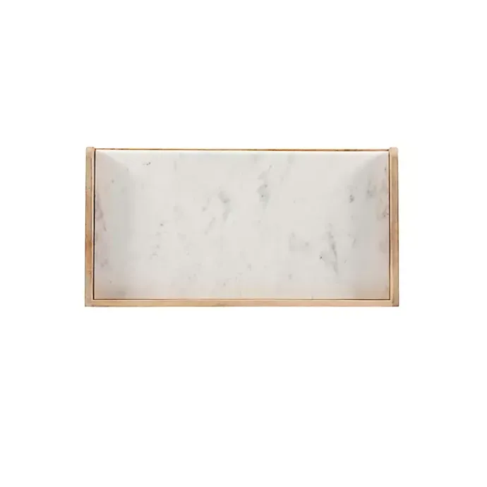 Best Kirklands Home Natural Marble Rattan Front Bar Cabinet