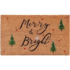 Discount Kirklands Home Natural Merry Bright Tree Coir Doormat, 36 in. Tan