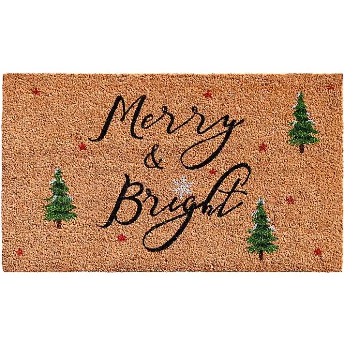 Discount Kirklands Home Natural Merry Bright Tree Coir Doormat, 36 in. Tan