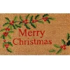 Outlet Kirklands Home Natural Merry Christmas Holly Coir Doormat