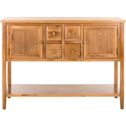 New Kirklands Home Natural Oak 4-Drawer Charlotte Sideboard Brown