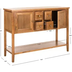 New Kirklands Home Natural Oak 4-Drawer Charlotte Sideboard Brown