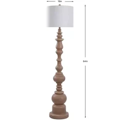 Clearance Kirklands Home Natural Oak Spindle Holland Floor Lamp Tan