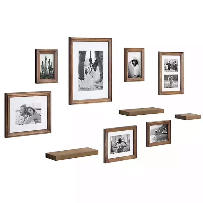 Online Kirklands Home Natural 10-pc. Gallery Wall Frame and Shelf Set Brown