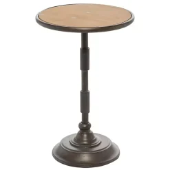 Clearance Kirklands Home Natural Pine and Gray Metal Accent Table, 21 in.