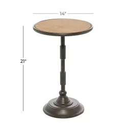 Clearance Kirklands Home Natural Pine and Gray Metal Accent Table, 21 in.