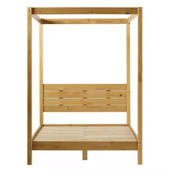 New Kirklands Home Natural Pine Canopy Full Bed Tan