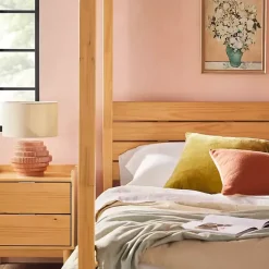 New Kirklands Home Natural Pine Canopy Full Bed Tan