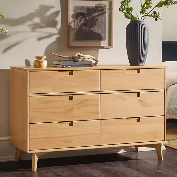 Sale Kirklands Home Natural Pine 6-Drawer Dresser Tan