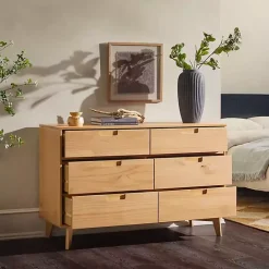 Sale Kirklands Home Natural Pine 6-Drawer Dresser Tan