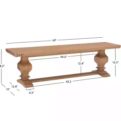Outlet Kirklands Home Natural Pine Wood Knotted Column Bench Tan
