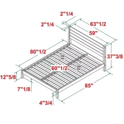 Online Kirklands Home Natural Pine Wood Slatted Headboard Queen Bed Tan