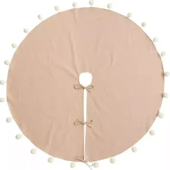 Online Kirklands Home Natural Pom Pom Trim Tree Skirt Tan