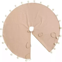Online Kirklands Home Natural Pom Pom Trim Tree Skirt Tan