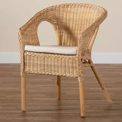 Online Kirklands Home Natural Rat Abbey Dining Chair Tan