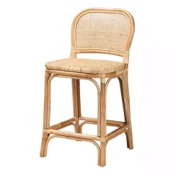 New Kirklands Home Natural Rat Adrena Counter Stool Tan