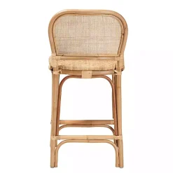 New Kirklands Home Natural Rat Adrena Counter Stool Tan