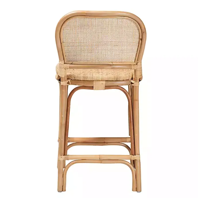 New Kirklands Home Natural Rat Adrena Counter Stool Tan