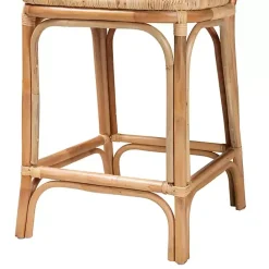 New Kirklands Home Natural Rat Adrena Counter Stool Tan