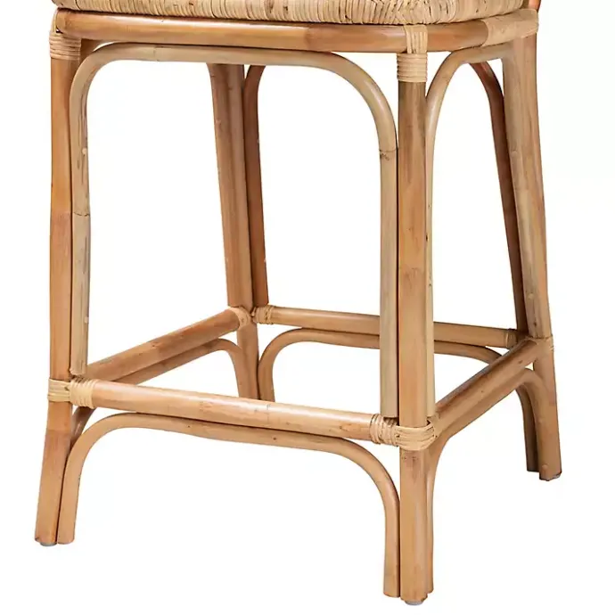 New Kirklands Home Natural Rat Adrena Counter Stool Tan