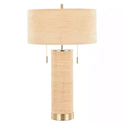 Sale Kirklands Home Natural Rattan and Gold Metal Table Lamp
