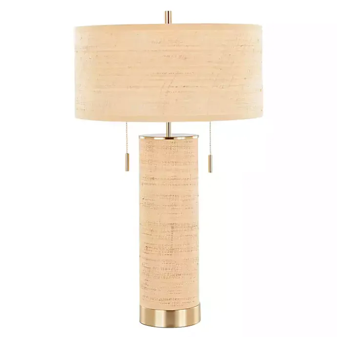 Sale Kirklands Home Natural Rattan and Gold Metal Table Lamp
