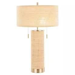 Sale Kirklands Home Natural Rattan and Gold Metal Table Lamp