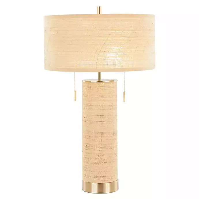 Sale Kirklands Home Natural Rattan and Gold Metal Table Lamp