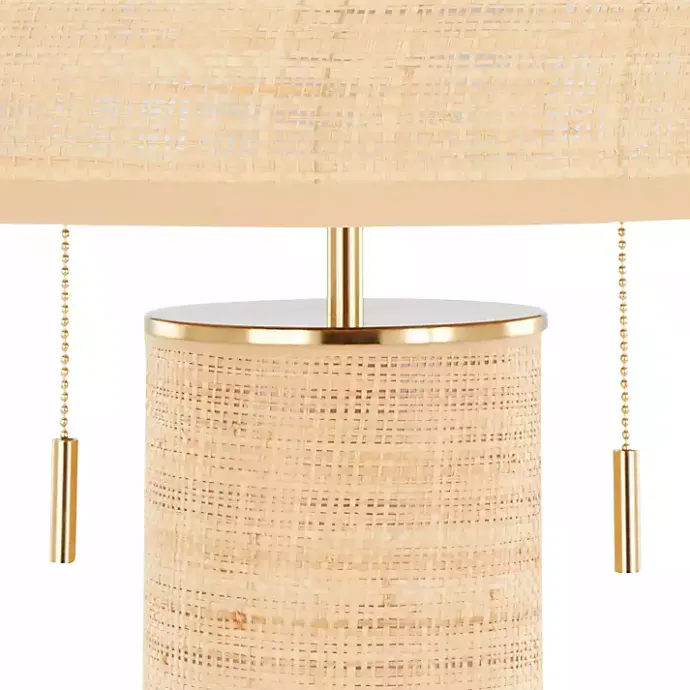Sale Kirklands Home Natural Rattan and Gold Metal Table Lamp