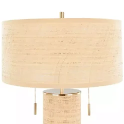 Sale Kirklands Home Natural Rattan and Gold Metal Table Lamp