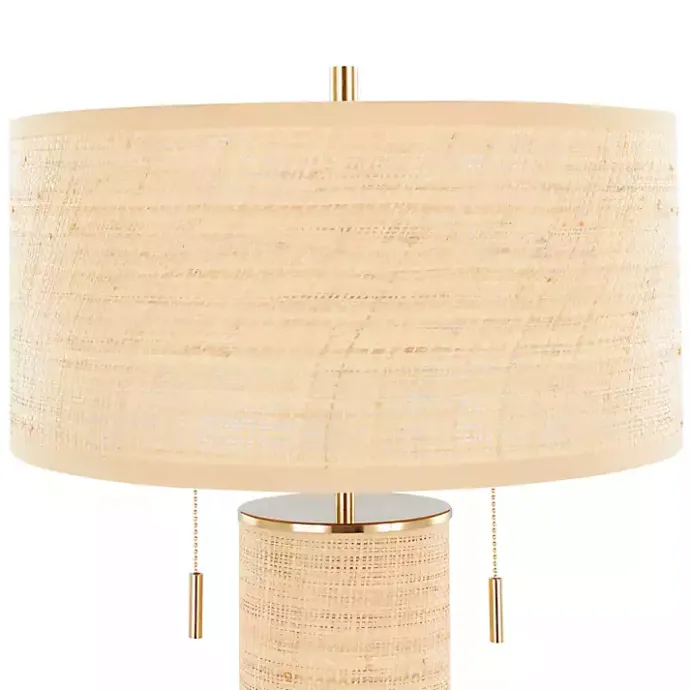 Sale Kirklands Home Natural Rattan and Gold Metal Table Lamp
