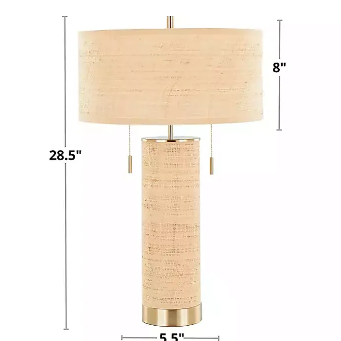 Sale Kirklands Home Natural Rattan and Gold Metal Table Lamp