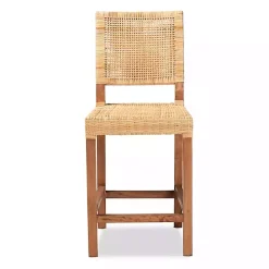 Outlet Kirklands Home Natural Rat and Wood Counter Stool Tan