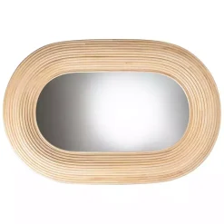 Best Kirklands Home Natural Rattan Boho Oval Wall Mirror