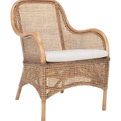 Discount Kirklands Home Natural Rattan Charlie Accent Chair White