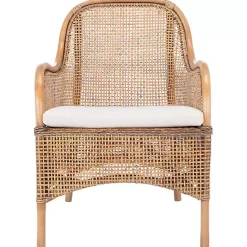 Discount Kirklands Home Natural Rattan Charlie Accent Chair White