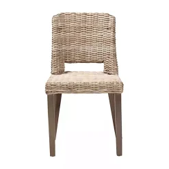 New Kirklands Home Natural Rattan Cutout Back Dining Chair Brown