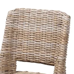 New Kirklands Home Natural Rattan Cutout Back Dining Chair Brown